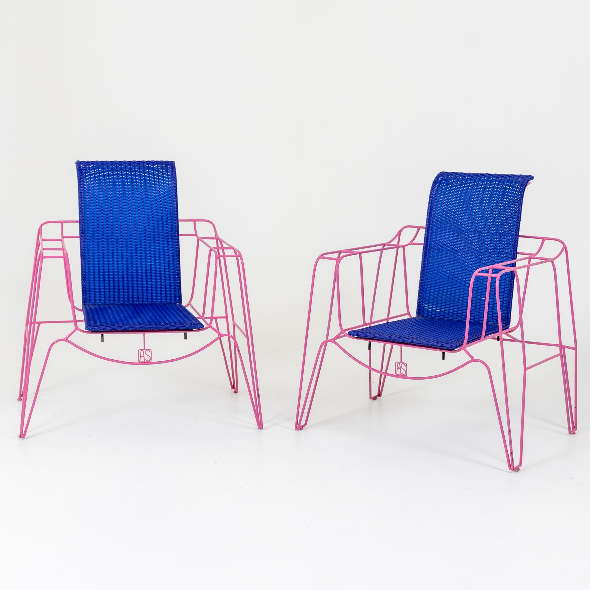 Pair of Armchairs in Pink by Anacleto Spazzapan, Italy, 21st Century For Sale 1