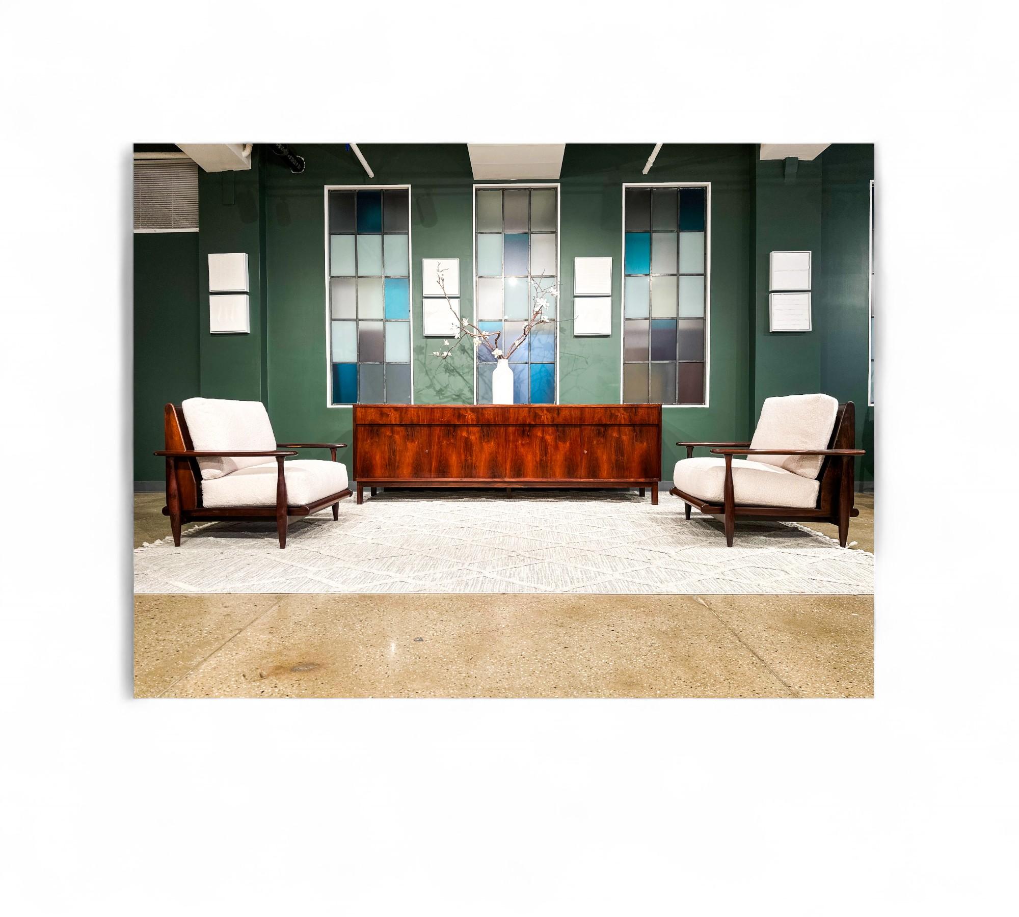 Paar Sessel aus Rosenholz und Boucle, Liceu De Artes, 1960er Jahre - Lot 218 im Angebot 3