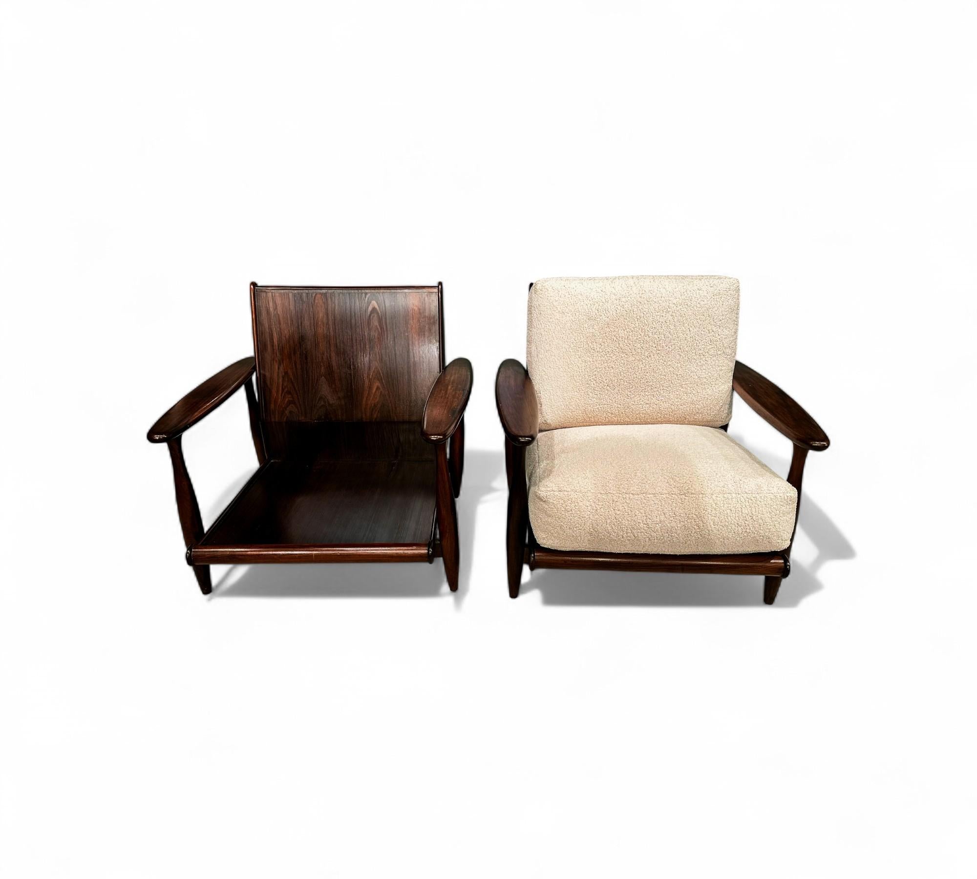 Paar Sessel aus Rosenholz und Boucle, Liceu De Artes, 1960er Jahre - Lot 218 (Brasilianisch) im Angebot