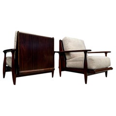 Pair of Armchairs in Rosewood & Boucle, Liceu De Artes, 1960s - Lot 218