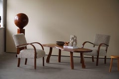 Pair of Armchairs in Shearling Lambswool, Danish Art Deco, Fritz Hansen, 1940s