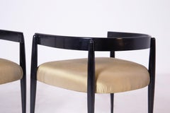Pair of Armchairs in Silk Attributed to Gregotti, 1950s