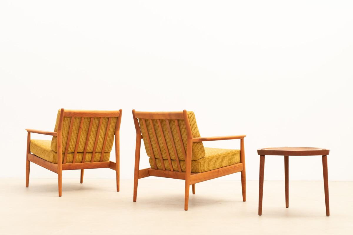Scandinavo Coppia di poltrone in teak in vendita