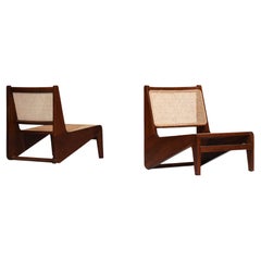 Pair of Armchairs in the "Kangaroo" in Style by Pierre Jeanneret Vintage F180