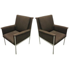 Retro Pair of Armchairs in the manner of Florence Knoll, circa 1960