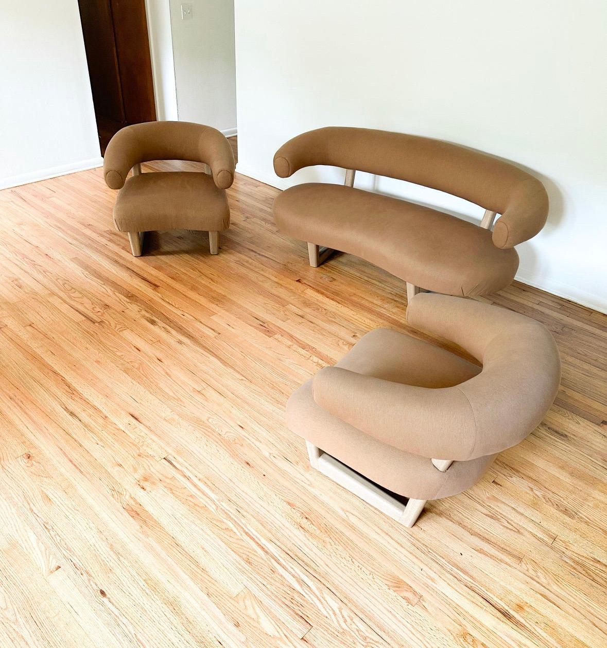 Paire de fauteuils modernistes français organiques de Peter Marino pour Getty Nyc  en vente 3