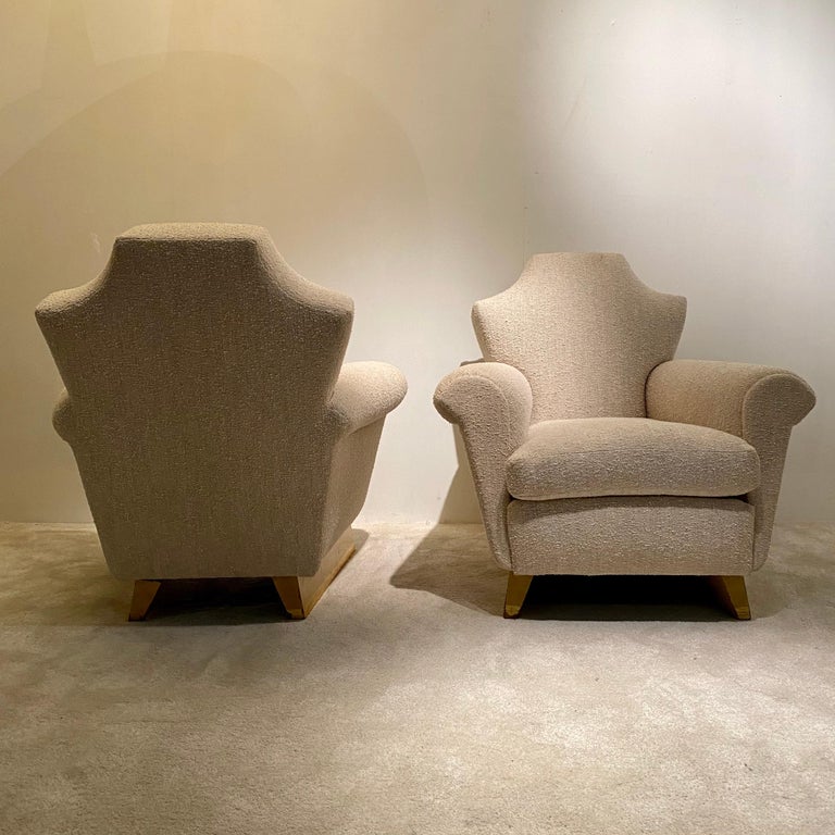 French Pair of Armchairs in the Style of André Arbus, France, 1940's For Sale