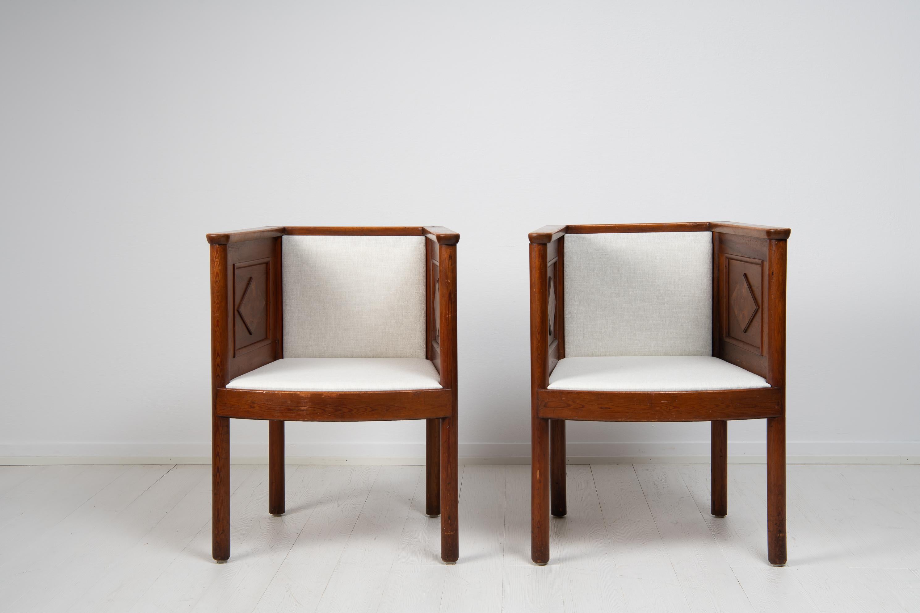 Scandinavian Modern Pair of Armchairs in the Style of Axel Einar Hjorth