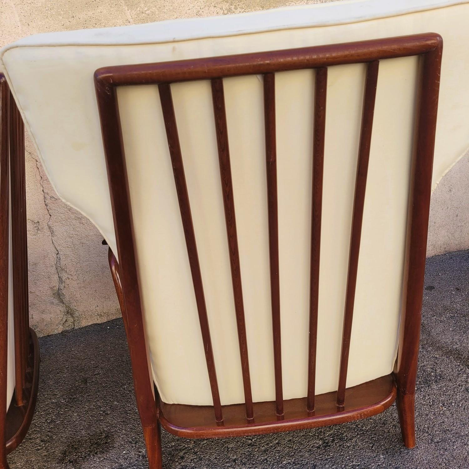 Coppia di poltrone nello stile di G Scapinelli, fine XX secolo in vendita 2