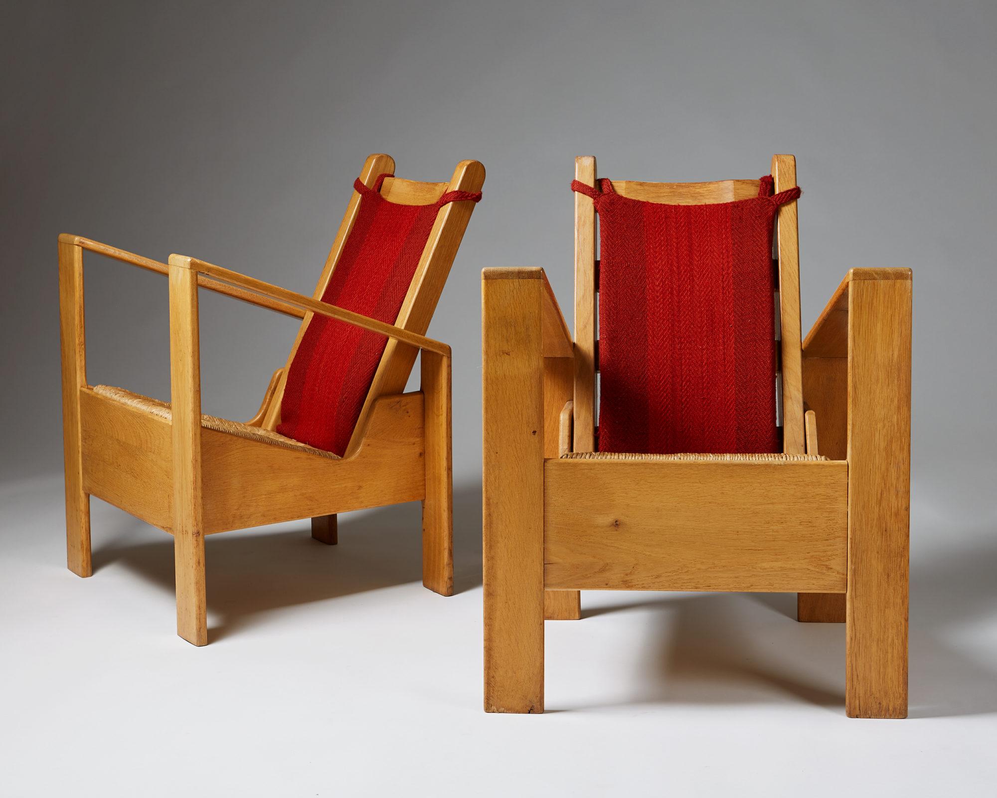 Paar Sessel im Stil von Jean Royère, Frankreich 1940er Jahre (Skandinavische Moderne) im Angebot