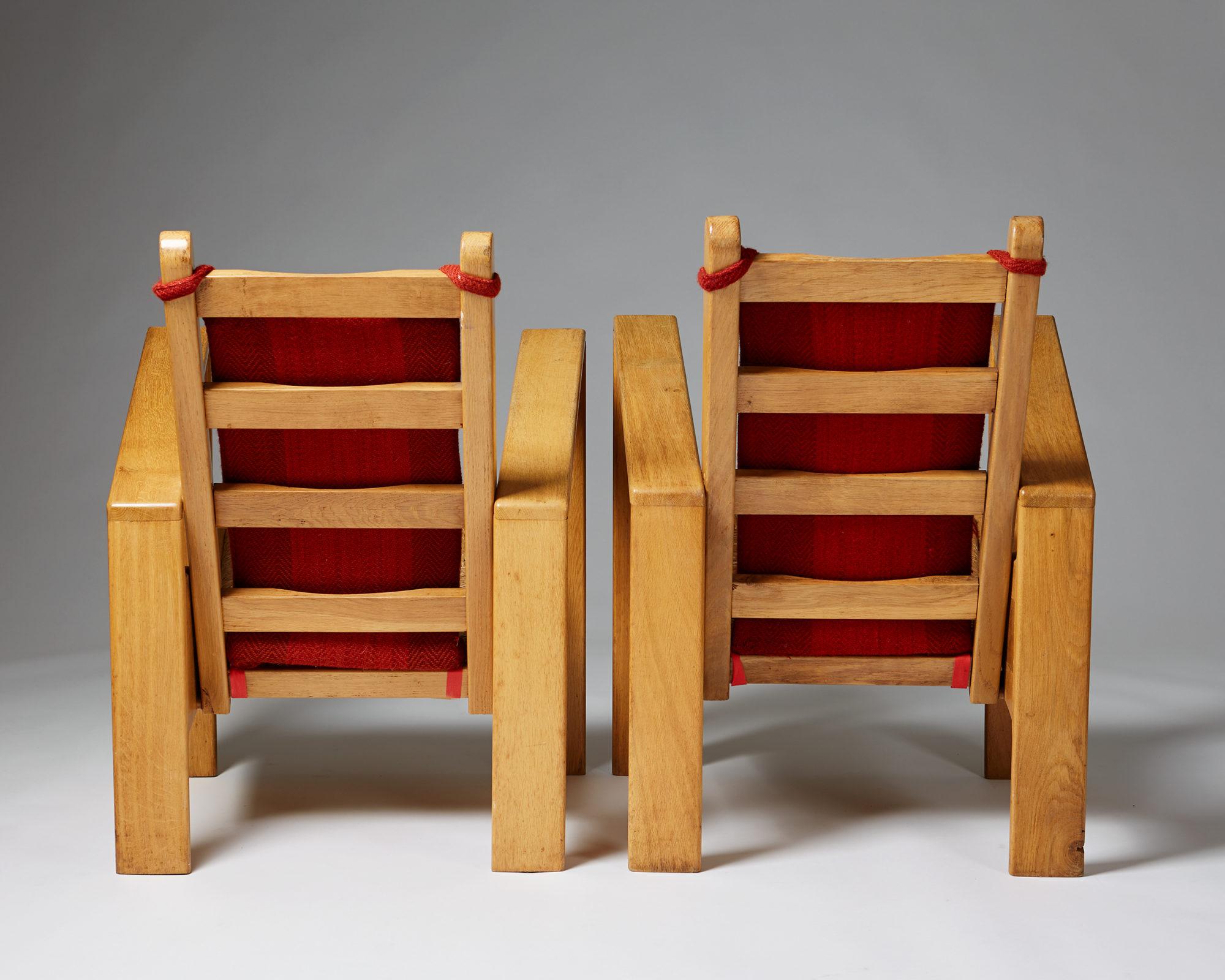 Mid-20th Century Pair of armchairs in the style of Jean Royère, France 1940s For Sale