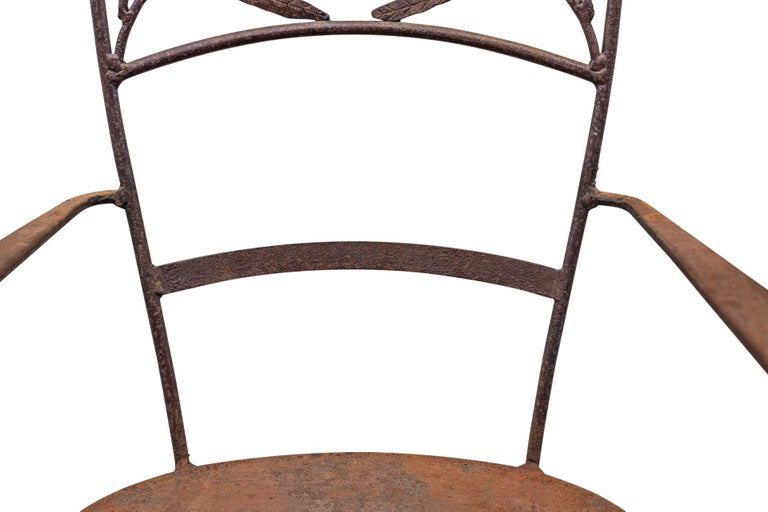 Mid-20th Century Pair of Armchairs in the Style of Lalanne, Iron, circa 1970, France
