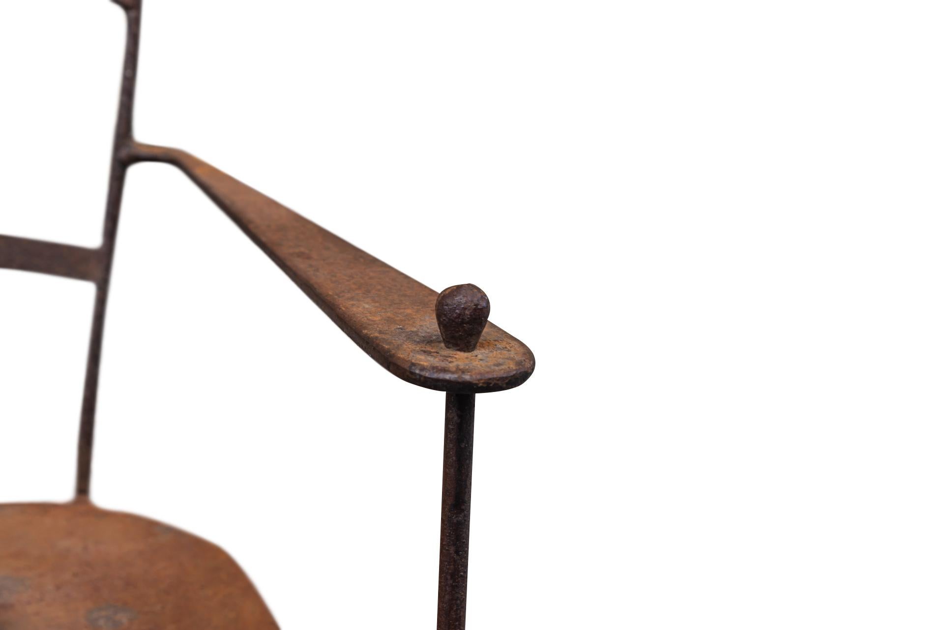 Wrought Iron Pair of Armchairs in the Style of Lalanne, Iron, circa 1970, France