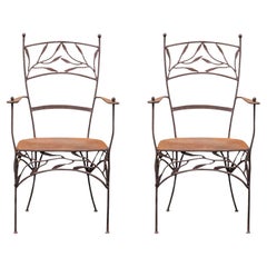 Pair of Armchairs in the Style of Lalanne, Iron, circa 1970, France