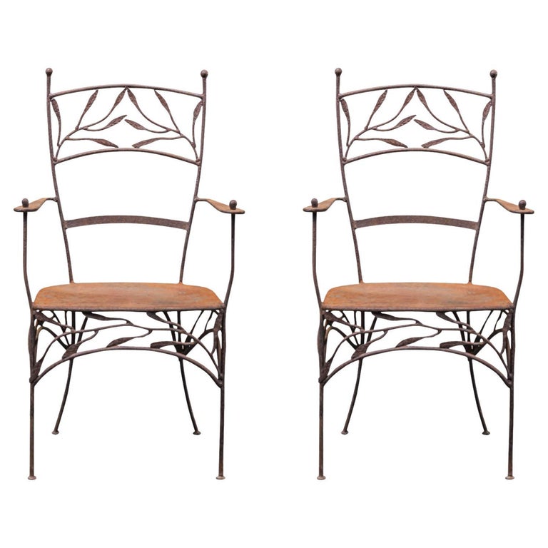 Pair of Armchairs in the Style of Lalanne, Iron, circa 1970, France