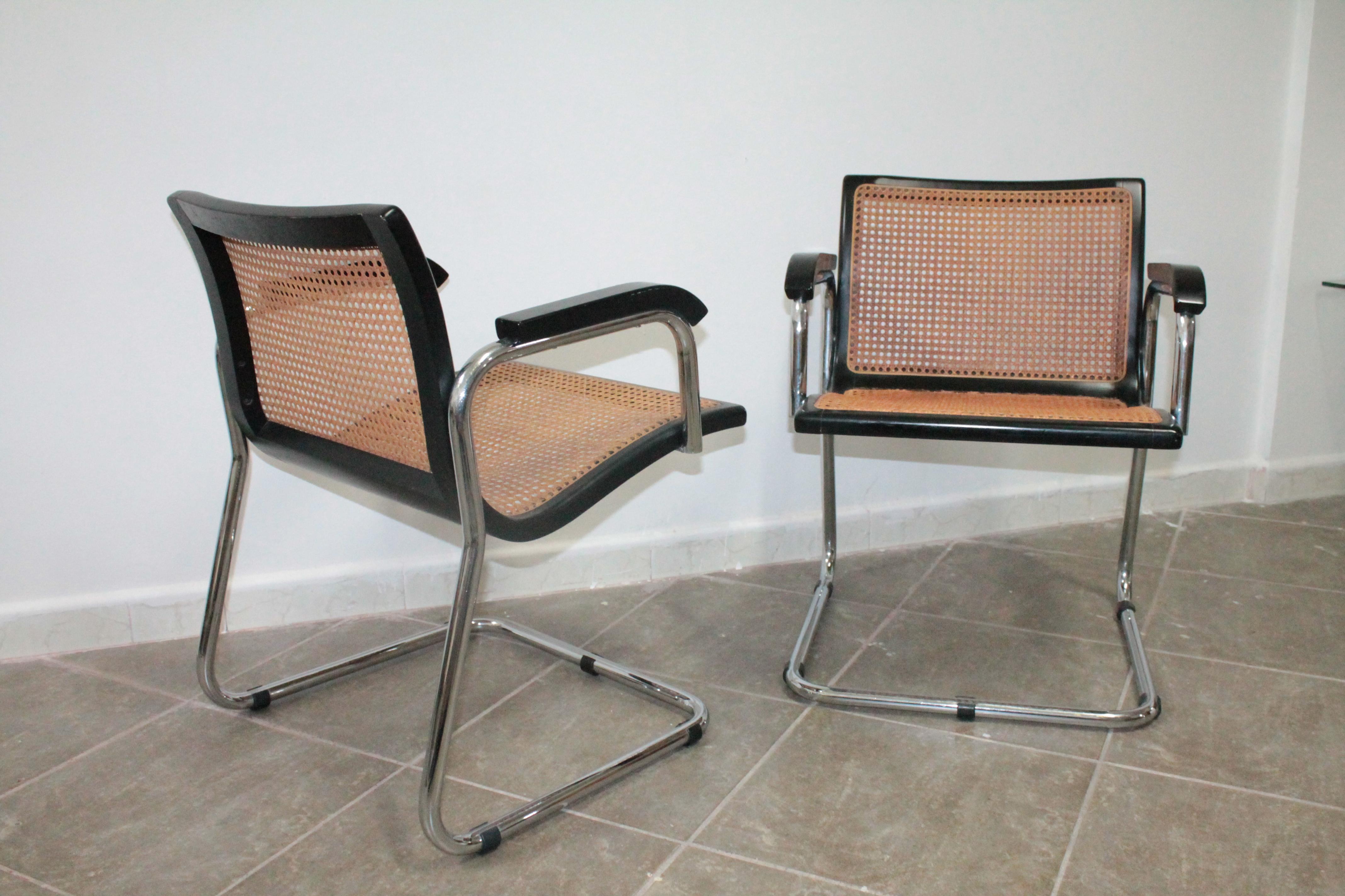Pair of Armchairs in the Style of Marcel Breuer Bauhaus Gavina, 1970s 3