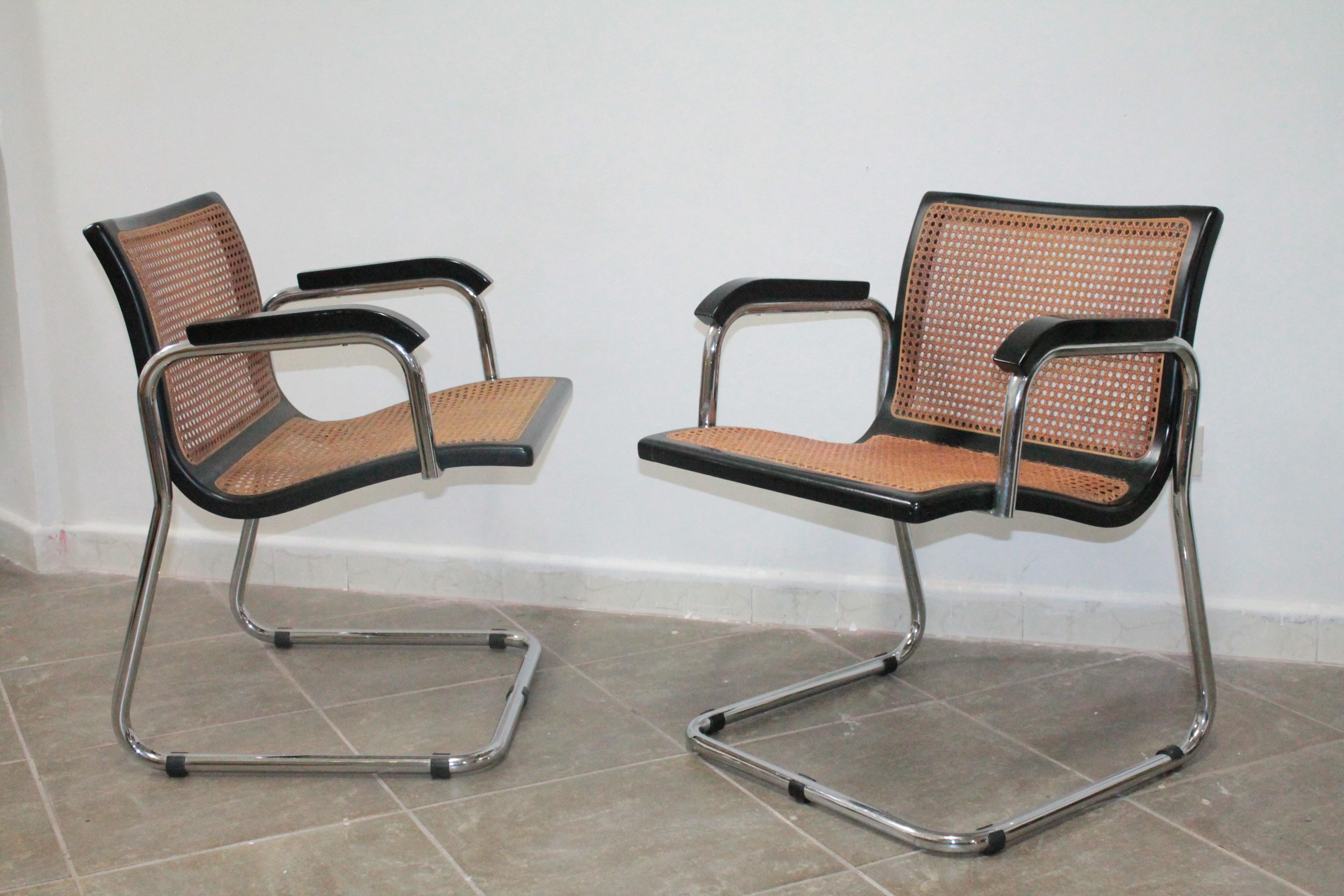 Pair of Armchairs in the Style of Marcel Breuer Bauhaus Gavina, 1970s 4