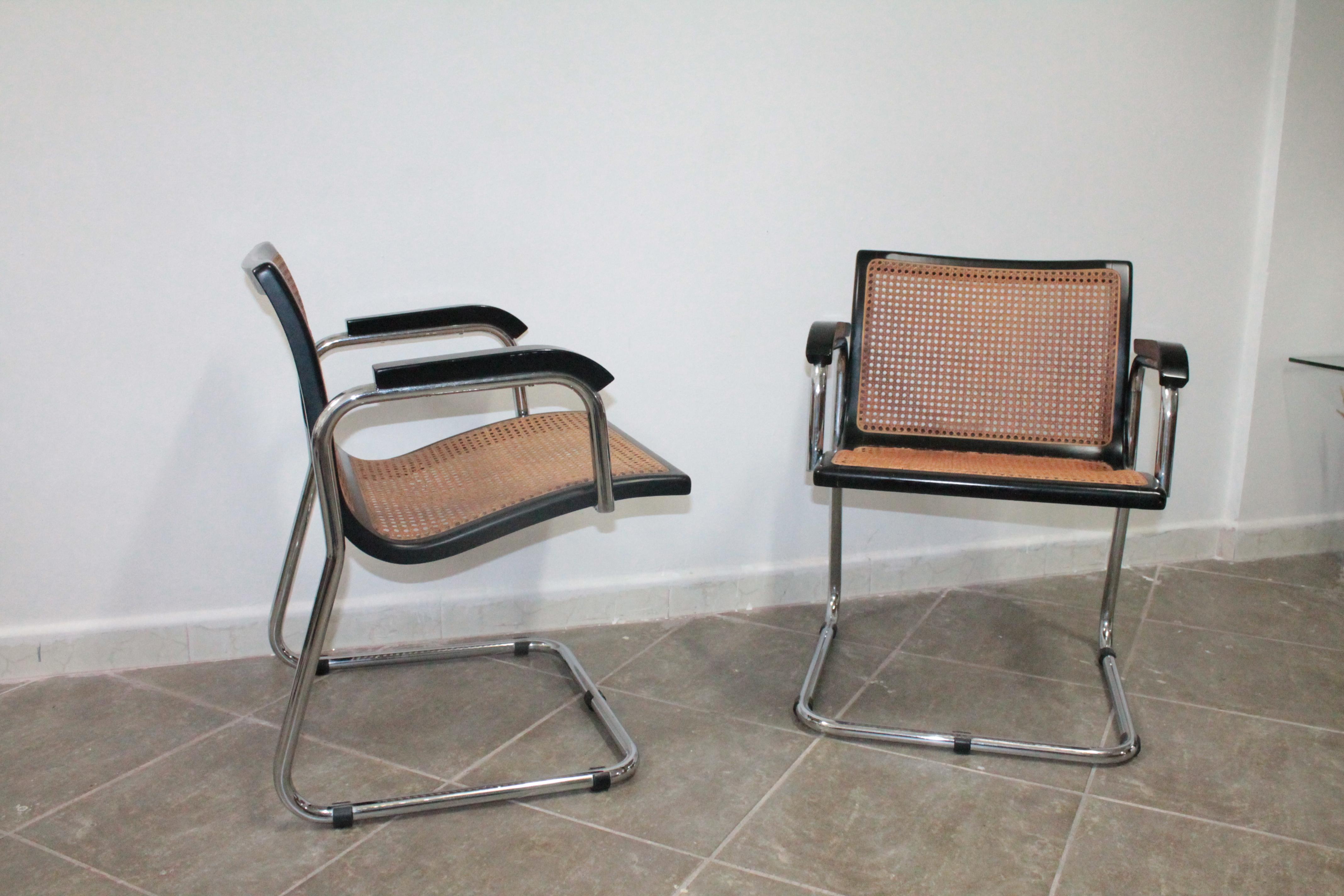 Pair of Armchairs in the Style of Marcel Breuer Bauhaus Gavina, 1970s 1