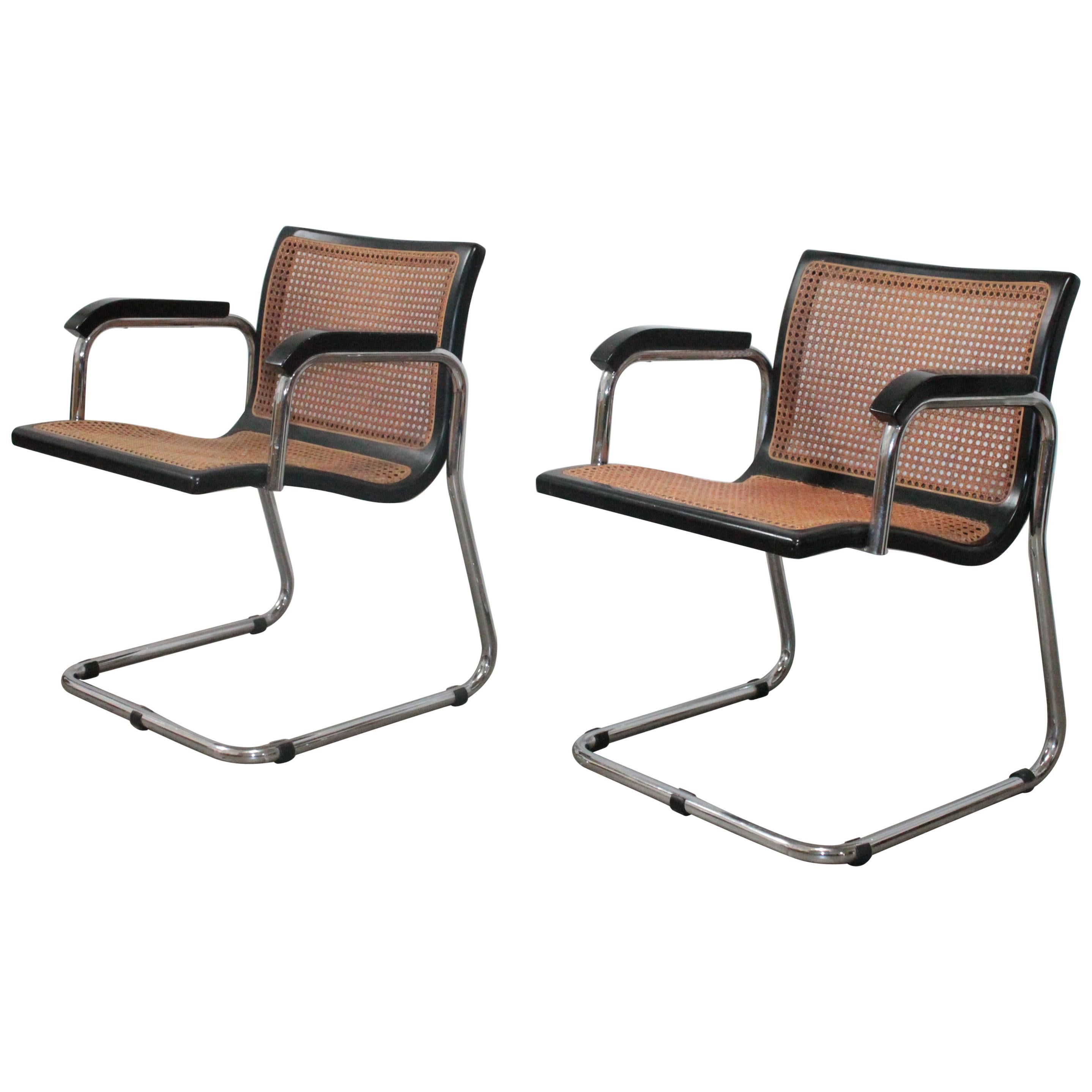 Pair of Armchairs in the Style of Marcel Breuer Bauhaus Gavina, 1970s