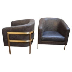 Pareja de sillones estilo Milo Baughman