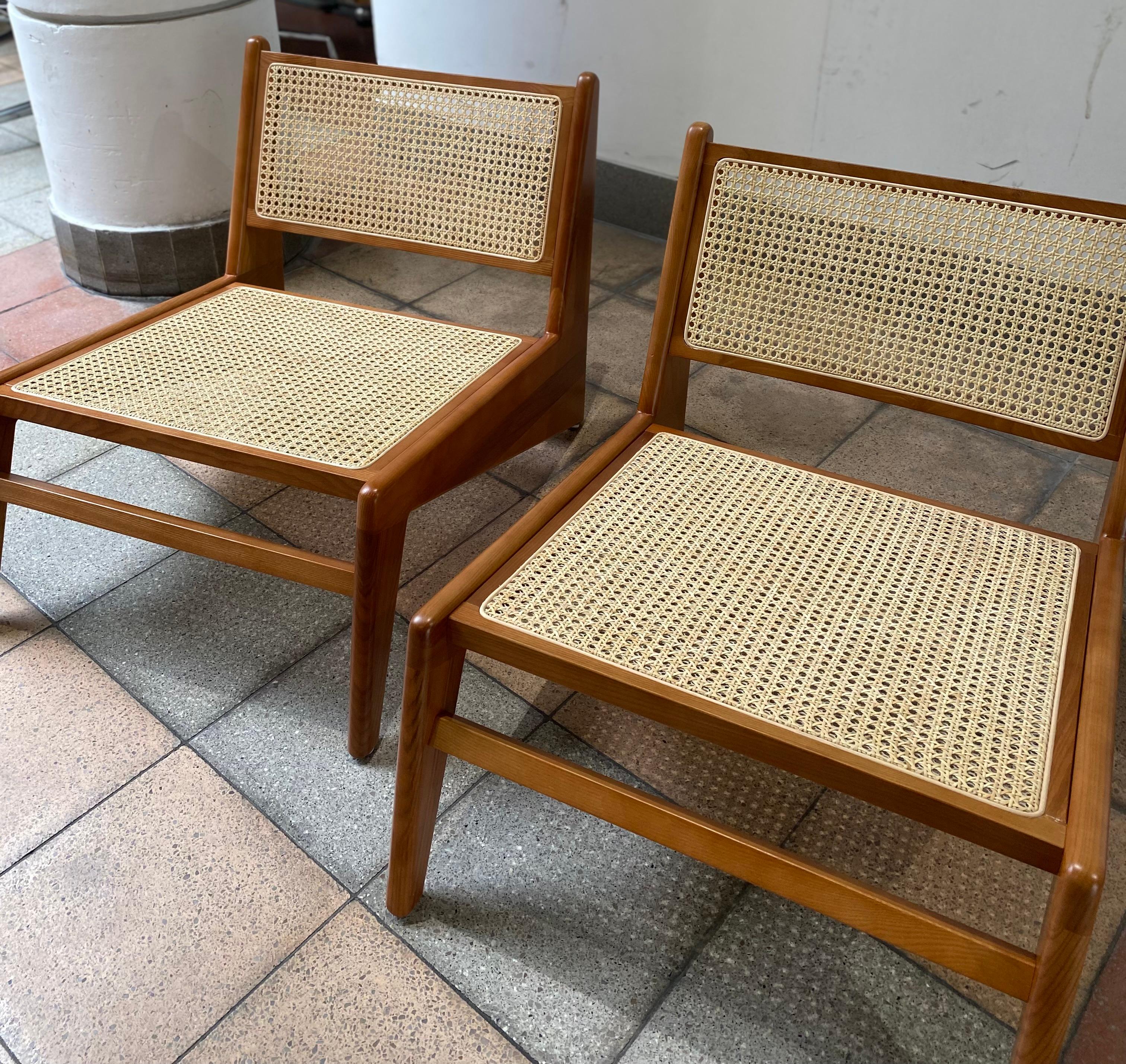 Pair of Armchairs in the Style of P. Jeanneret Design, 1950 In Good Condition For Sale In Saint ouen, FR