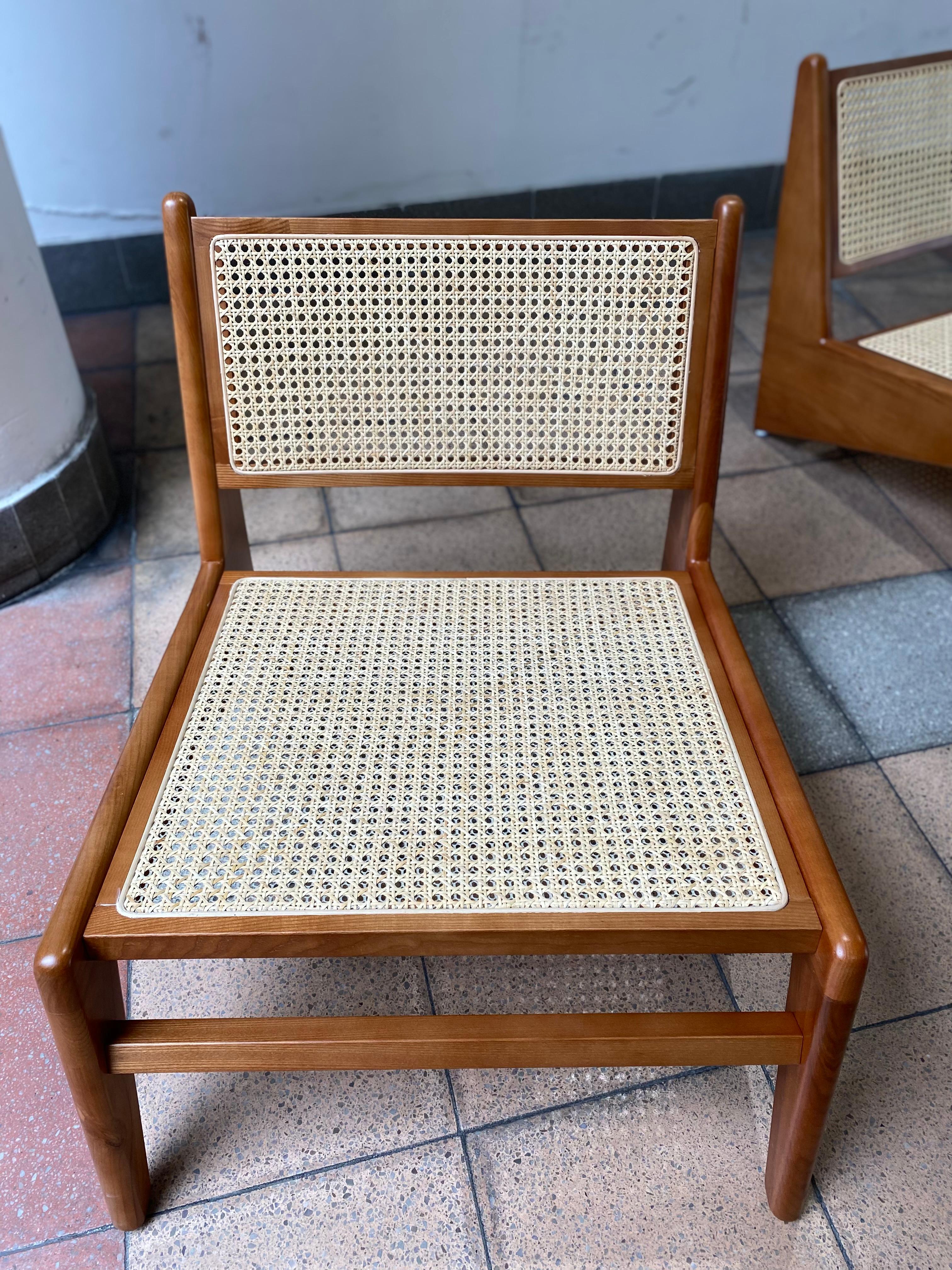 Pair of Armchairs in the Style of P. Jeanneret Design, 1950 For Sale 2