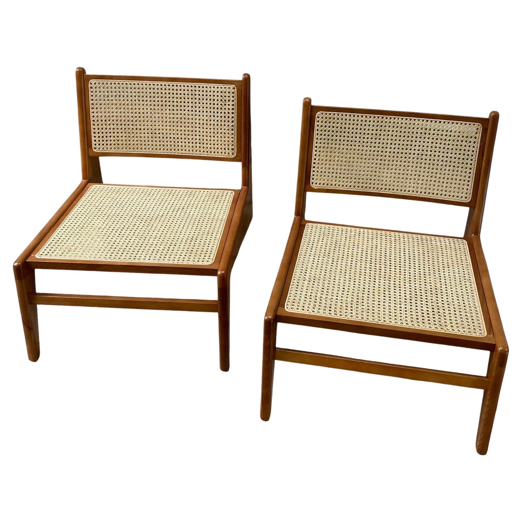 Pair of Armchairs in the Style of P. Jeanneret Design, 1950