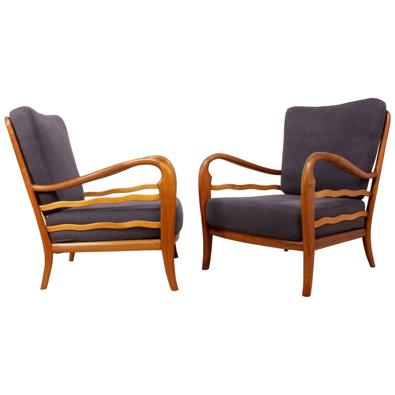 Pair of Armchairs in the Style of Paolo Buffa