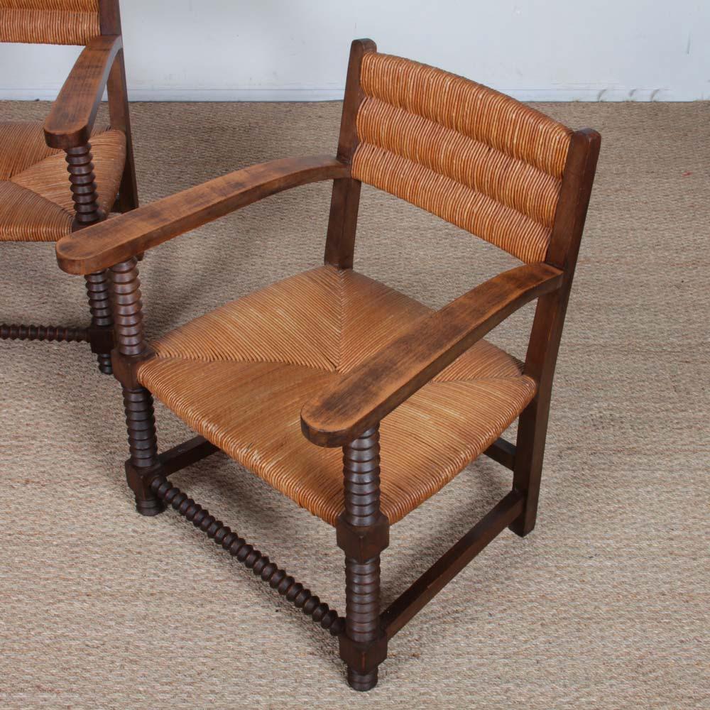 Paar Sessel nach dem Geschmack von Charles Dudouyt, 1950 (Französisch) im Angebot