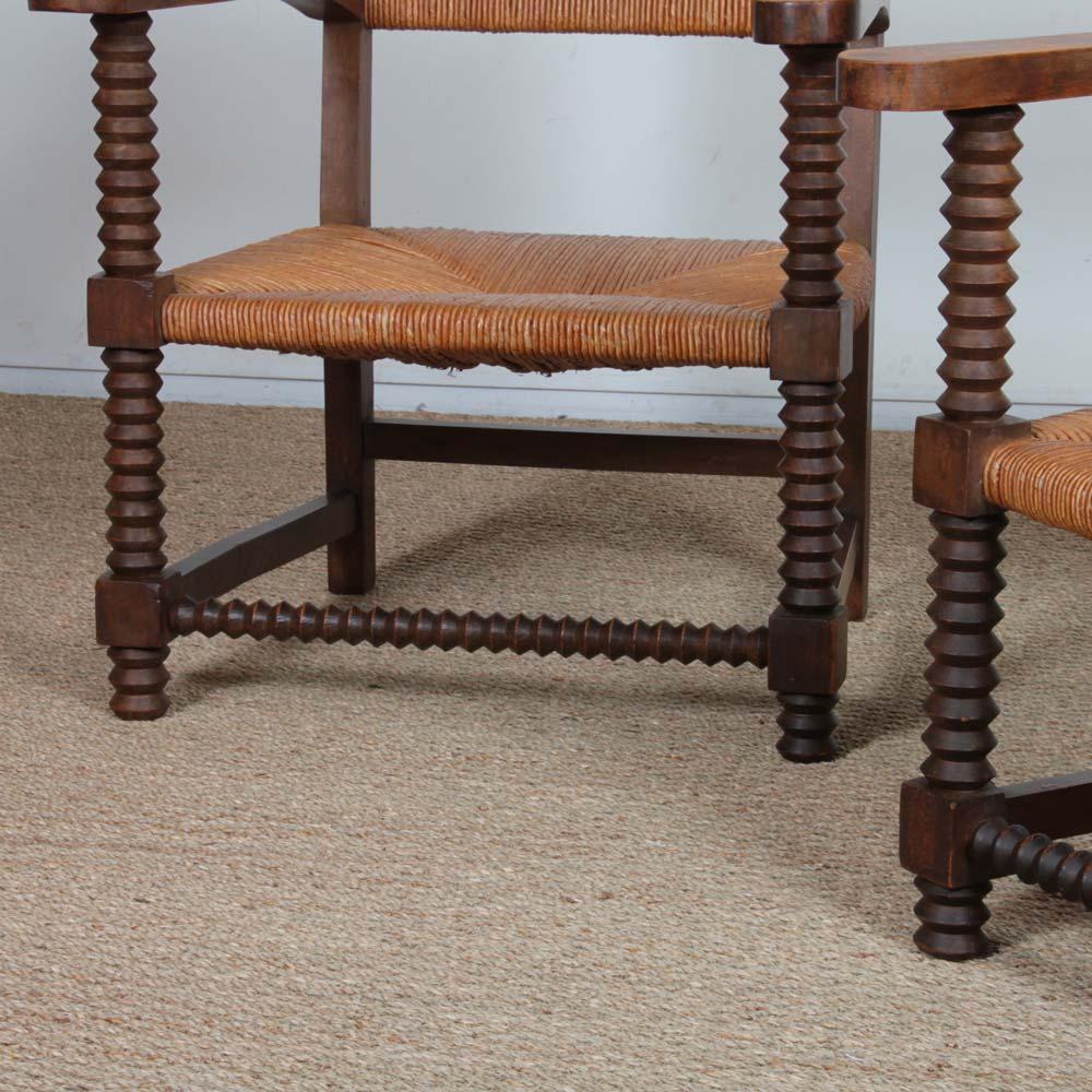 Paar Sessel nach dem Geschmack von Charles Dudouyt, 1950 (Holz) im Angebot