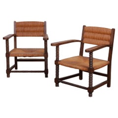 Pair of armchairs in the taste of Charles Dudouyt, 1950