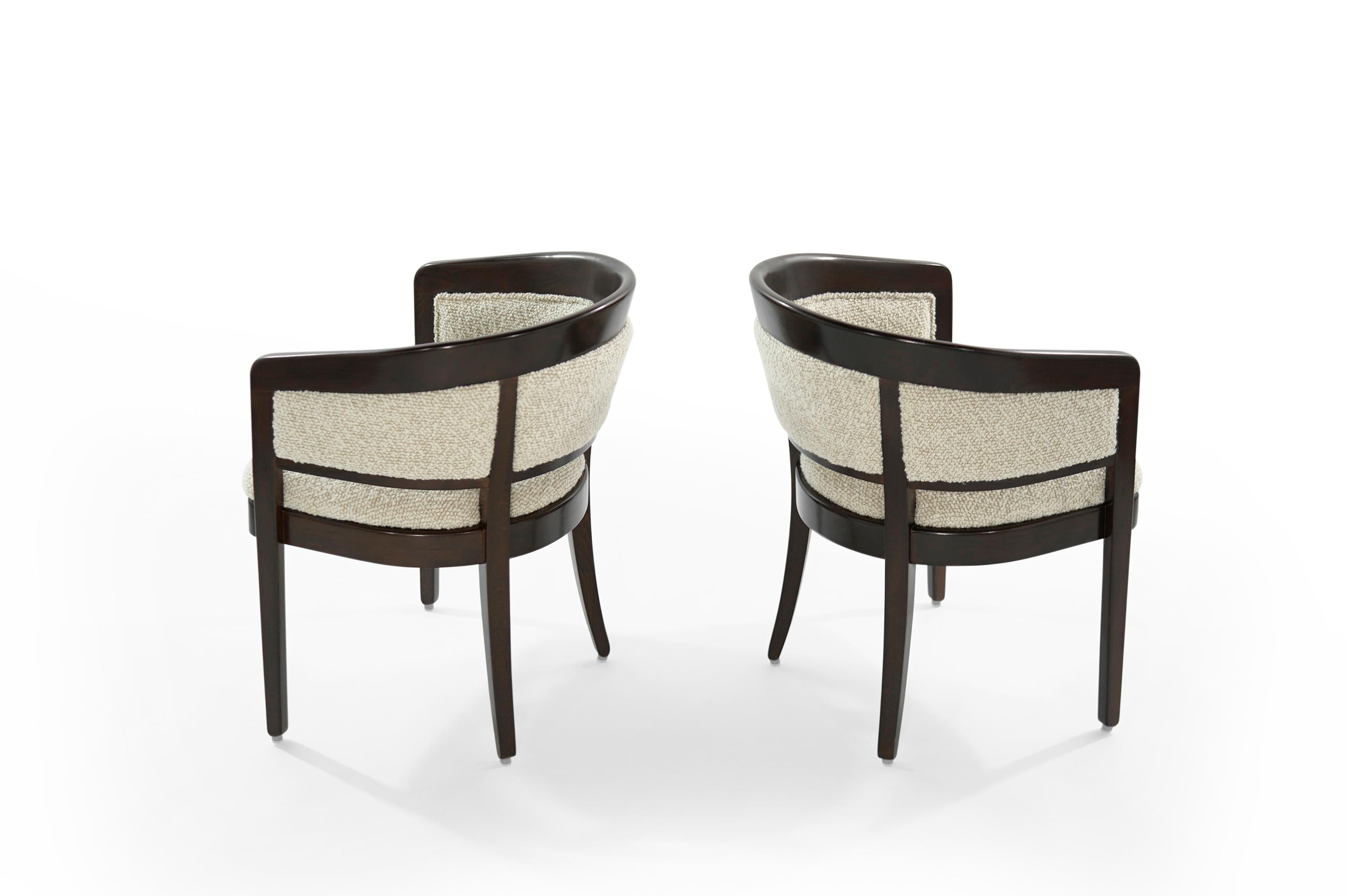 Mid-Century Modern Pair of Armchairs in Wool Bouclé by Edward Wormley