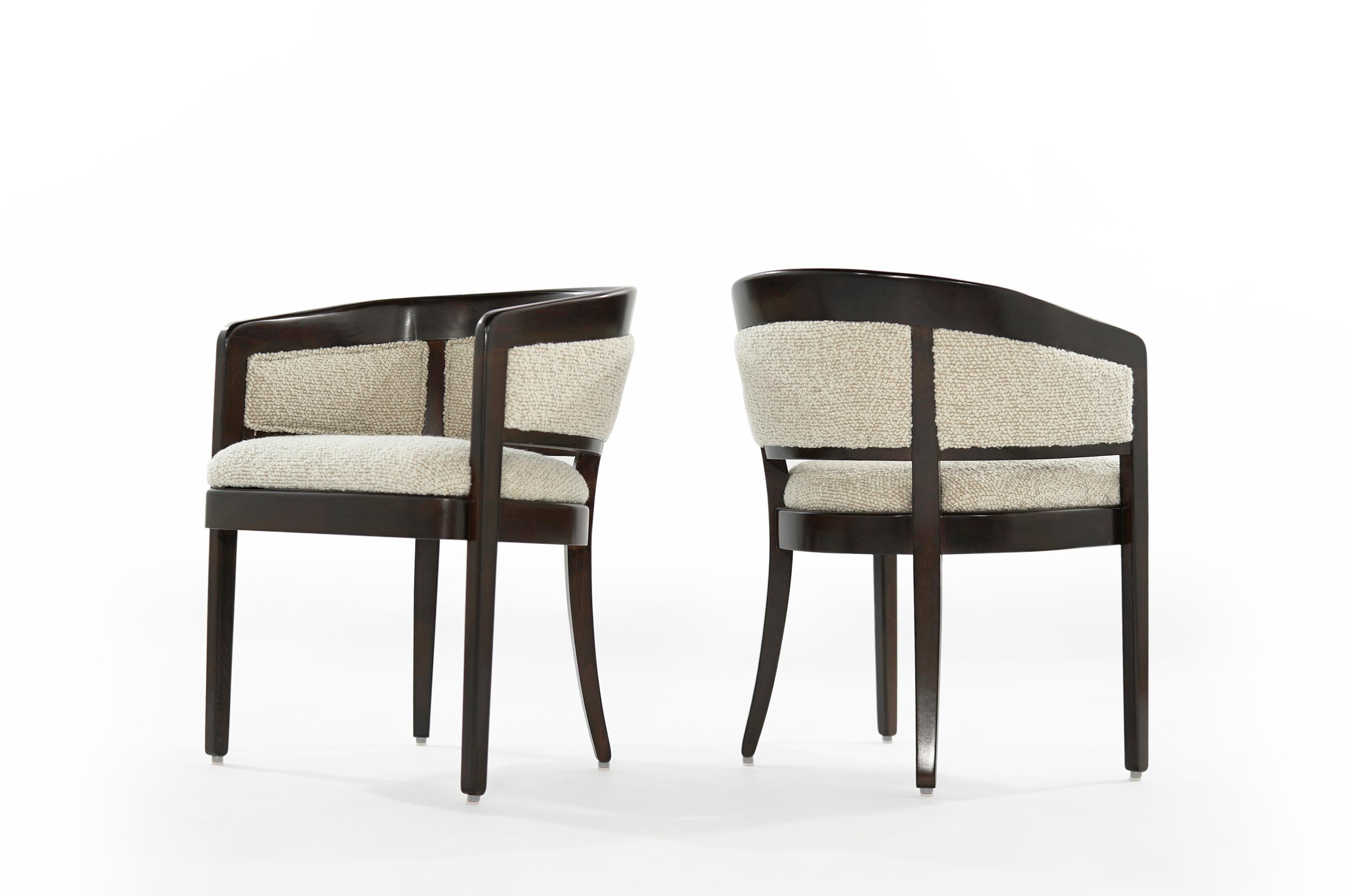 Pair of Armchairs in Wool Bouclé by Edward Wormley In Excellent Condition In Westport, CT