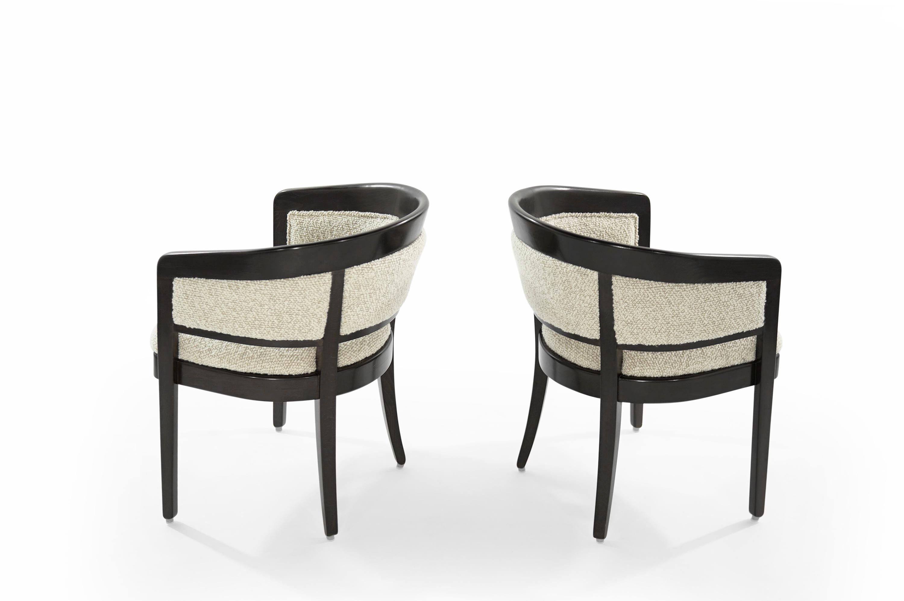 20th Century Pair of Armchairs in Wool Bouclé by Edward Wormley