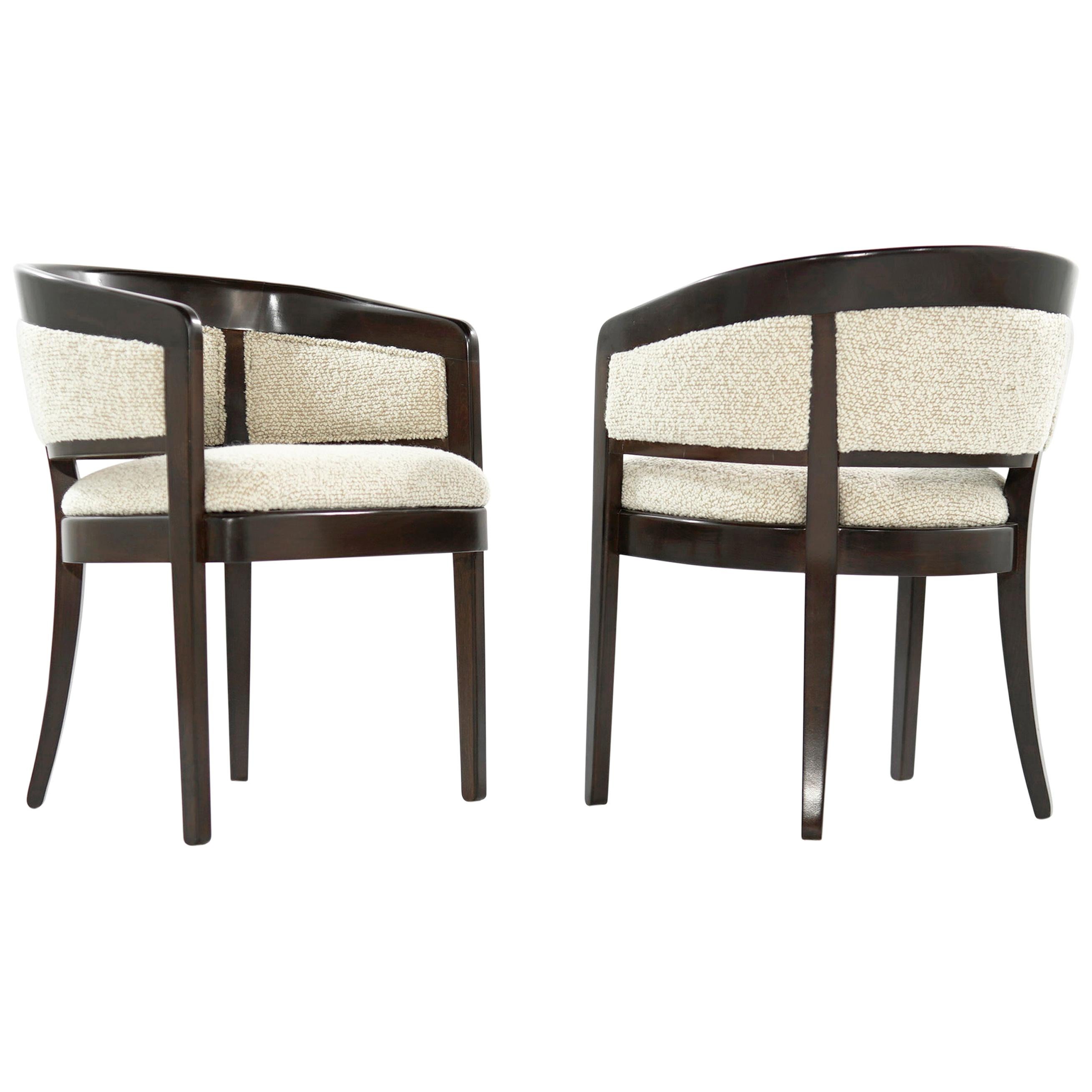 Pair of Armchairs in Wool Bouclé by Edward Wormley