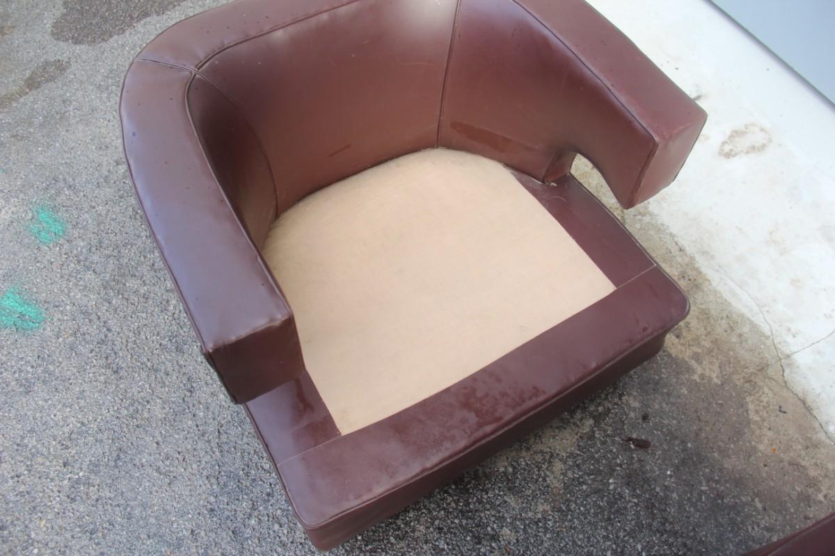 Pair of Lajos Kozma Art Deco Brown Faux Leather Hungarian Armchairs 1930s  For Sale 6