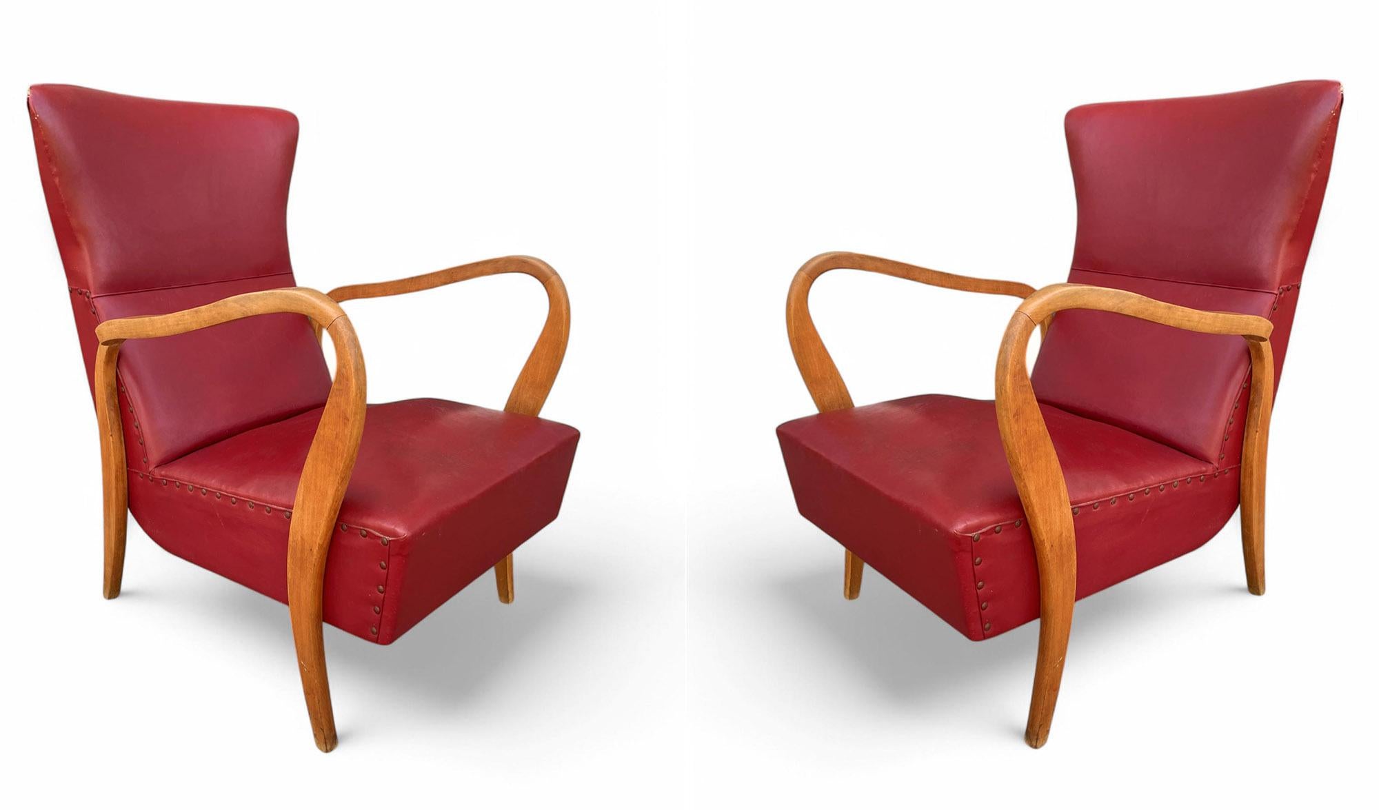 Paire de fauteuils - Design italien - années 1950 en vente 1