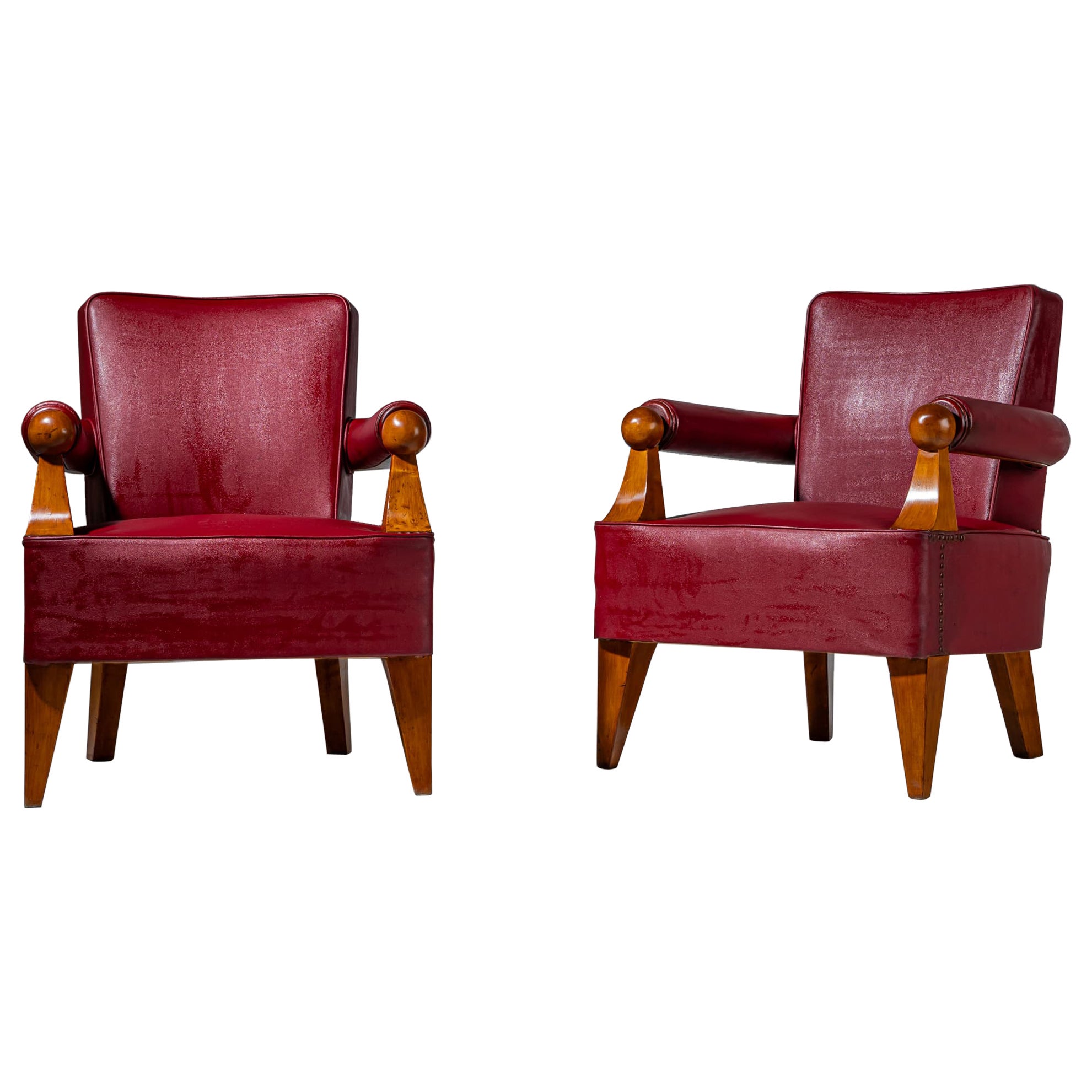 Pair of Armchairs, Italy, 1950s For Sale