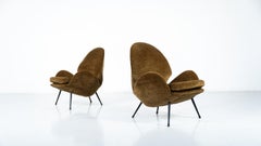 Pair of Armchairs, Italy, 1950s - New Velvet Upholstey