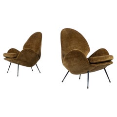 Paire de fauteuils, Italie, années 1950 - New Velvet Upholstey