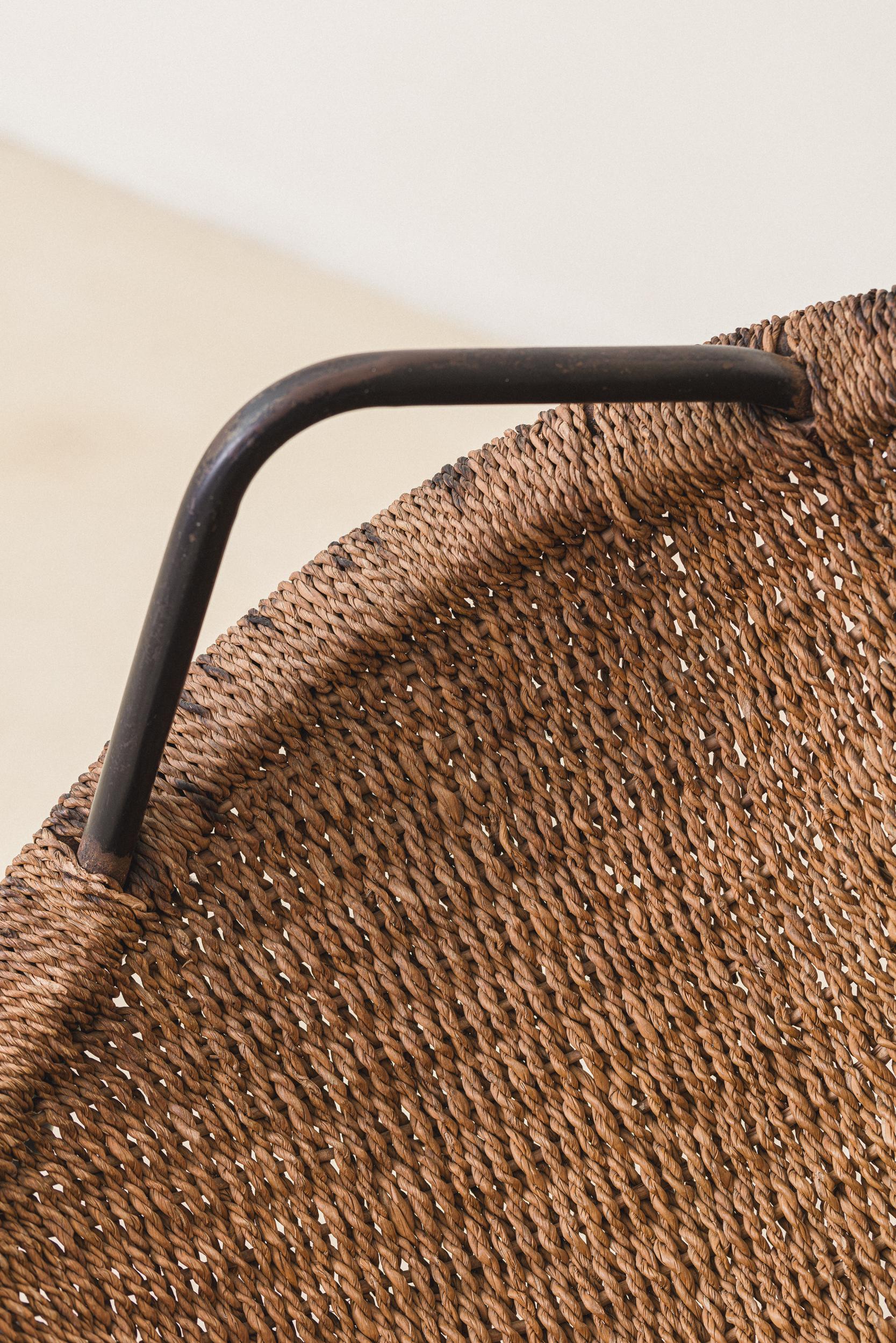 Paire de fauteuils, jute et fer, Unknown en vente 3