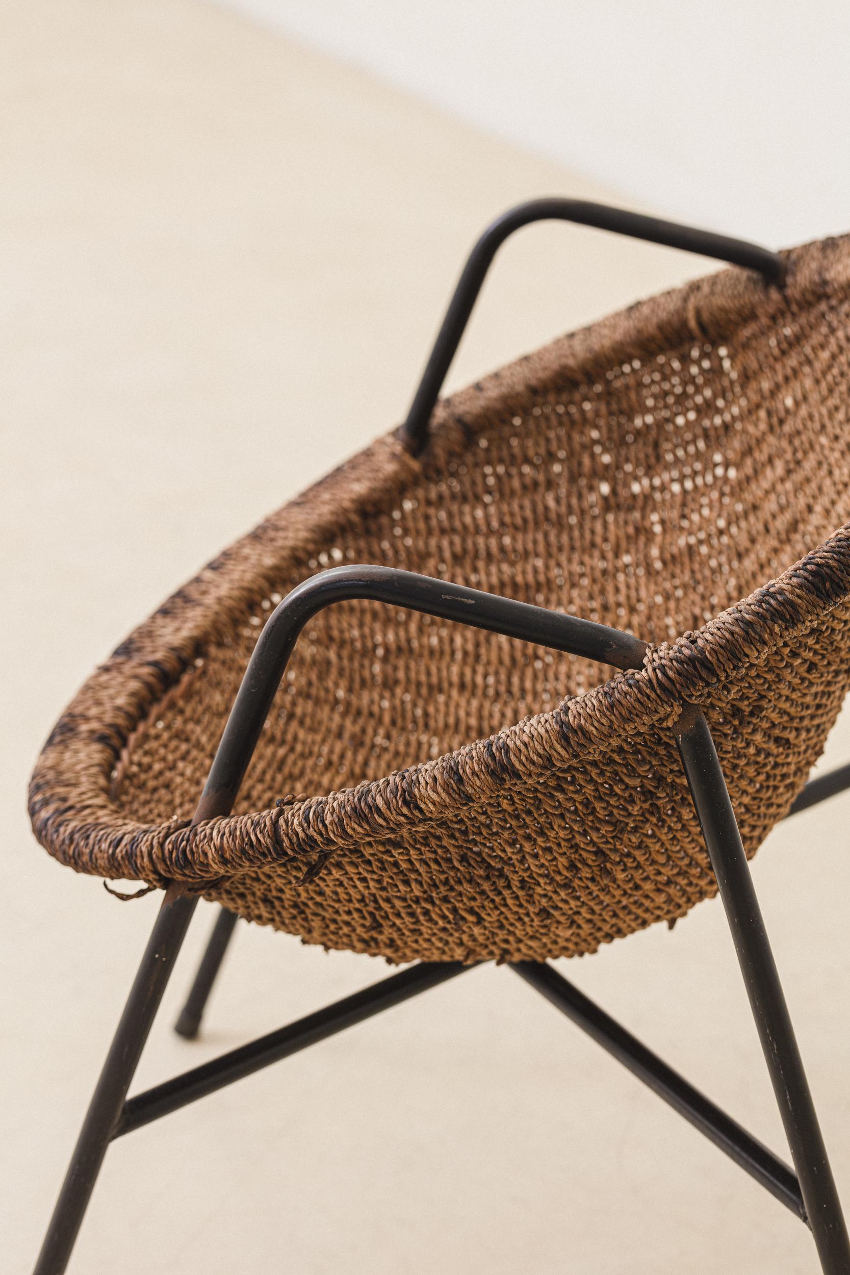 Paire de fauteuils, jute et fer, Unknown en vente 2