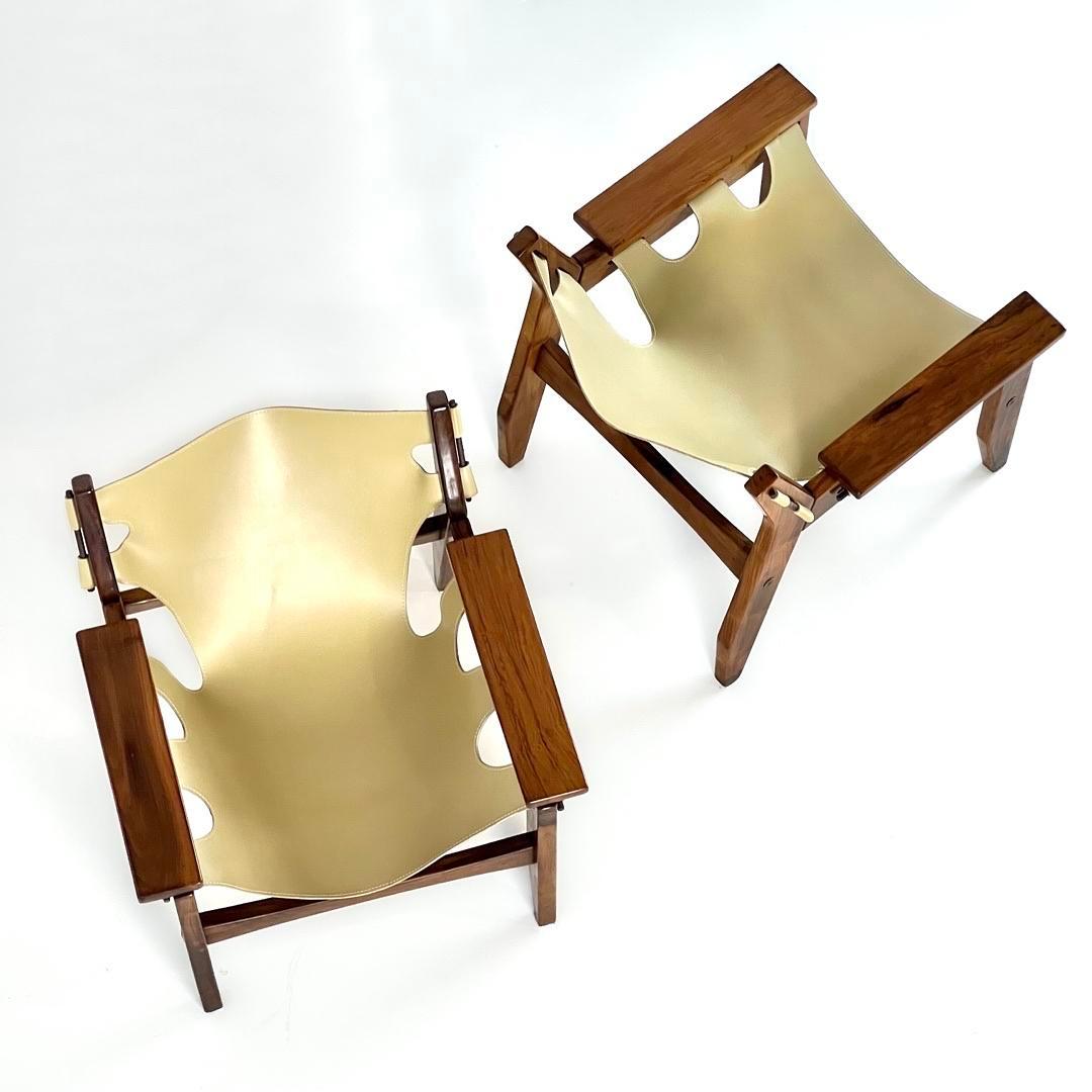 Pair of Armchairs Kilin by Brazilian Designer Sergio Rodrigues Rosewood Caviuna 4