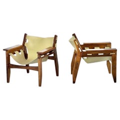 Paire de fauteuils Kilin du designer brésilien Sergio Rodrigues Caviuna en bois de rose