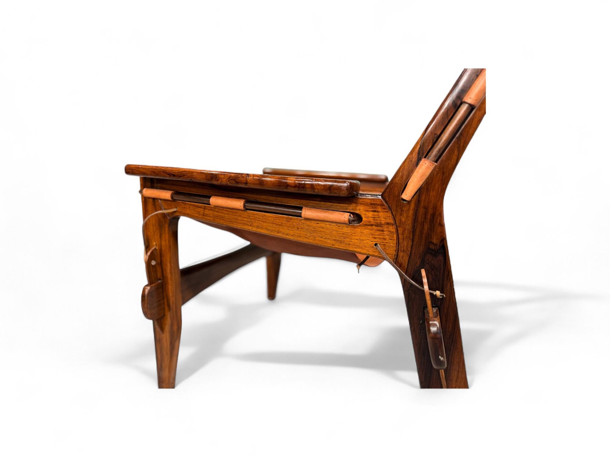 Paire de fauteuils Kilin en bois de feuillus et cuir de Sergio Rodrigues, vers 1960 en vente 5