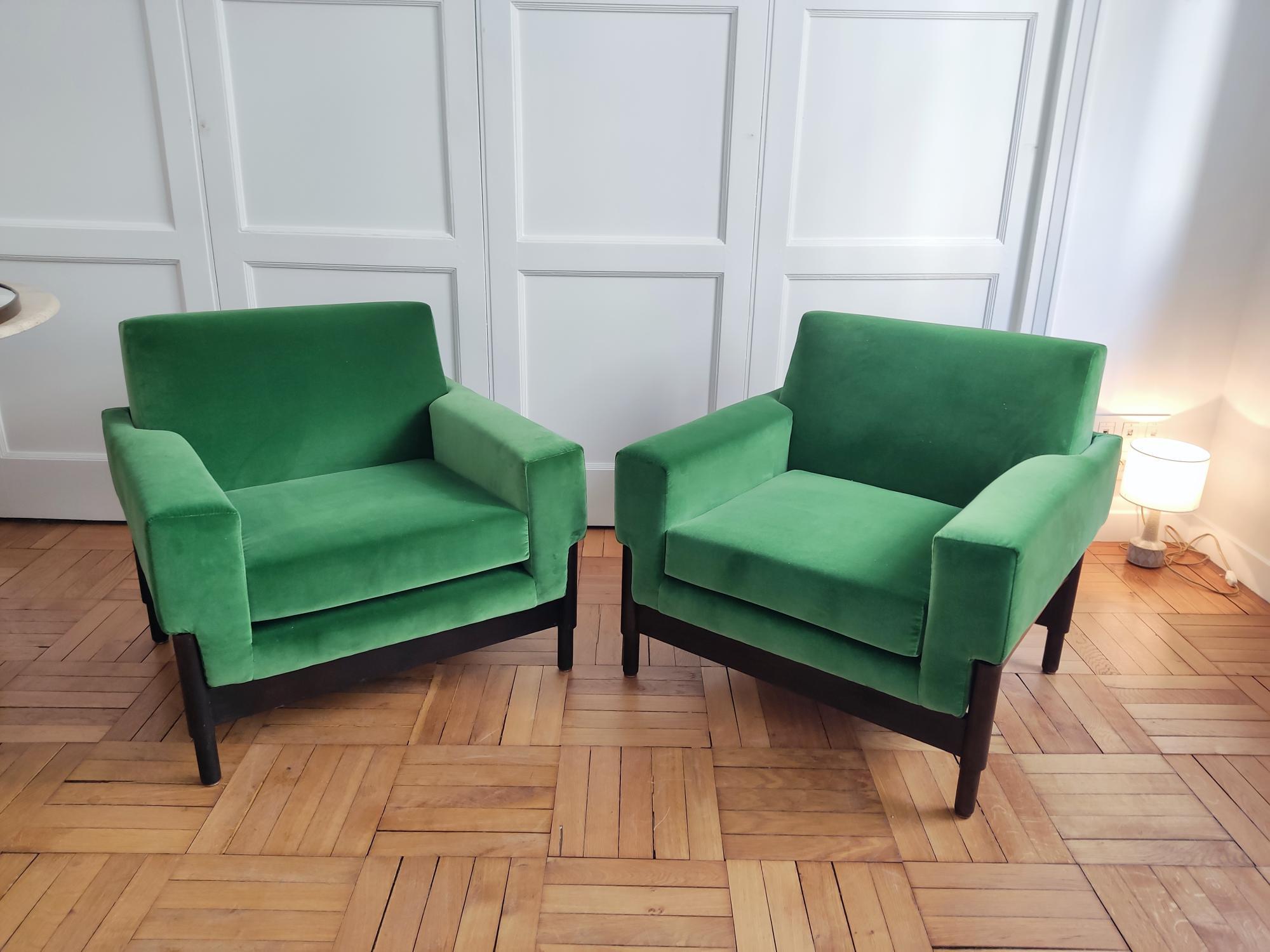 Velvet Pair of armchairs 