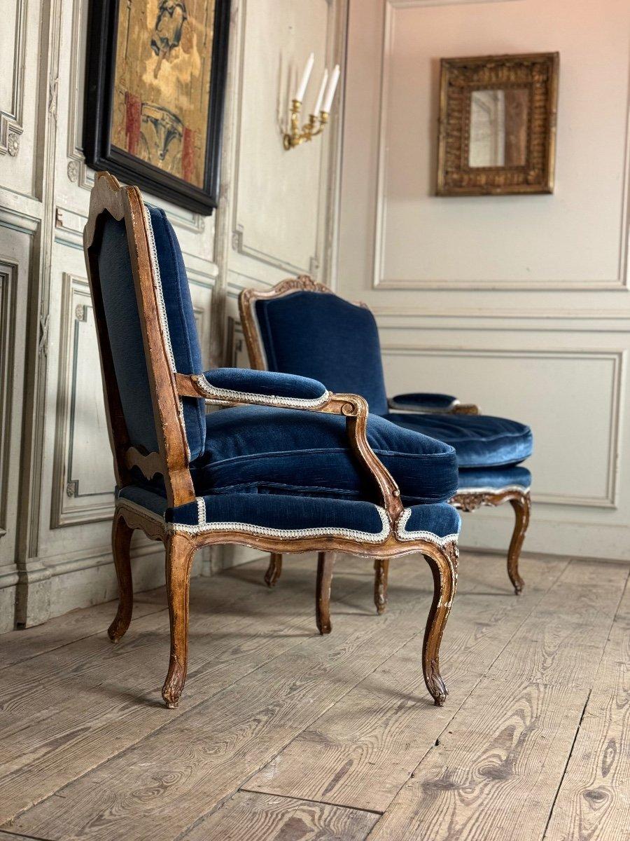 Pair Of Armchairs Louis XV, 18th Century For Sale 5