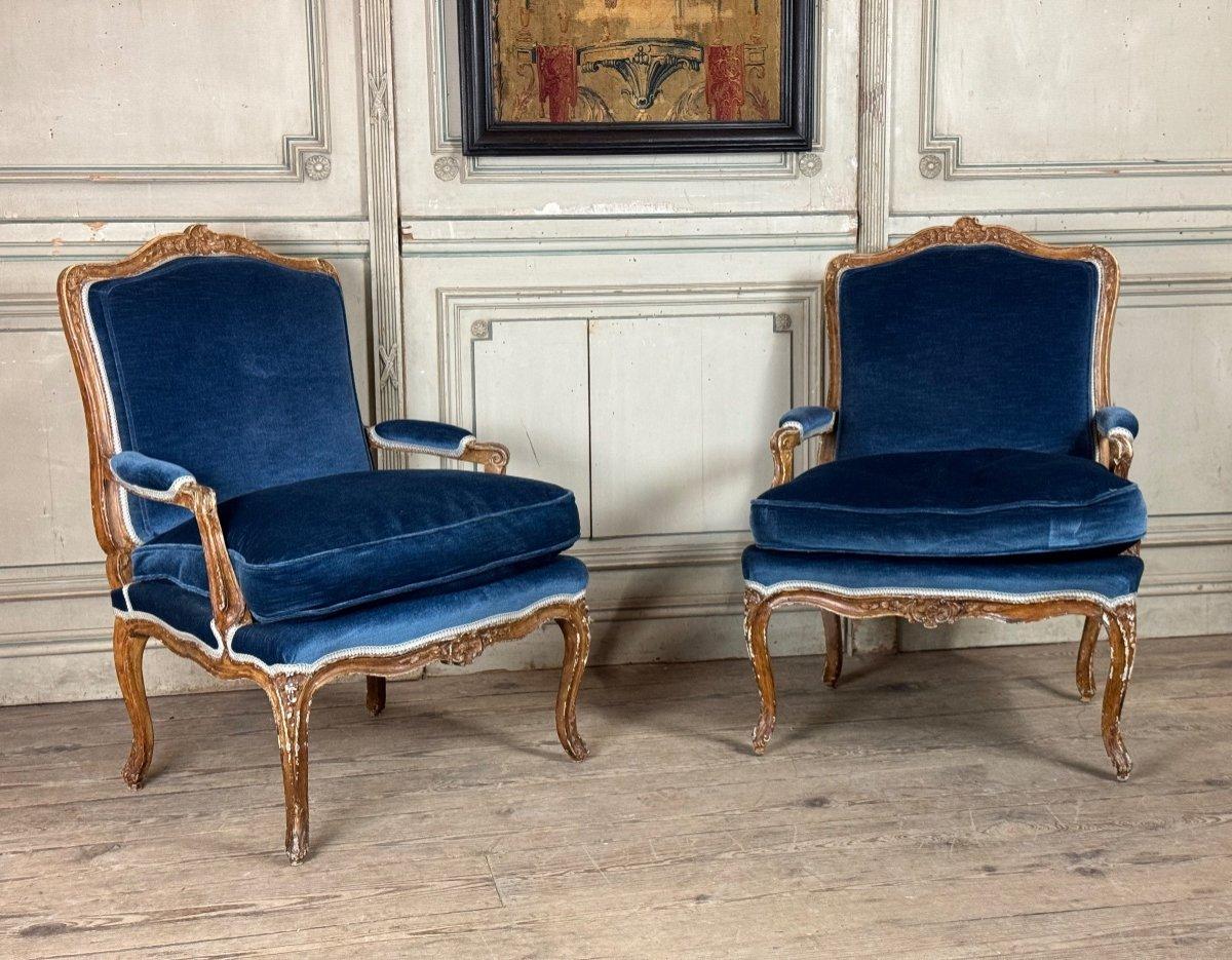 Pair Of Armchairs Louis XV, 18th Century For Sale 6