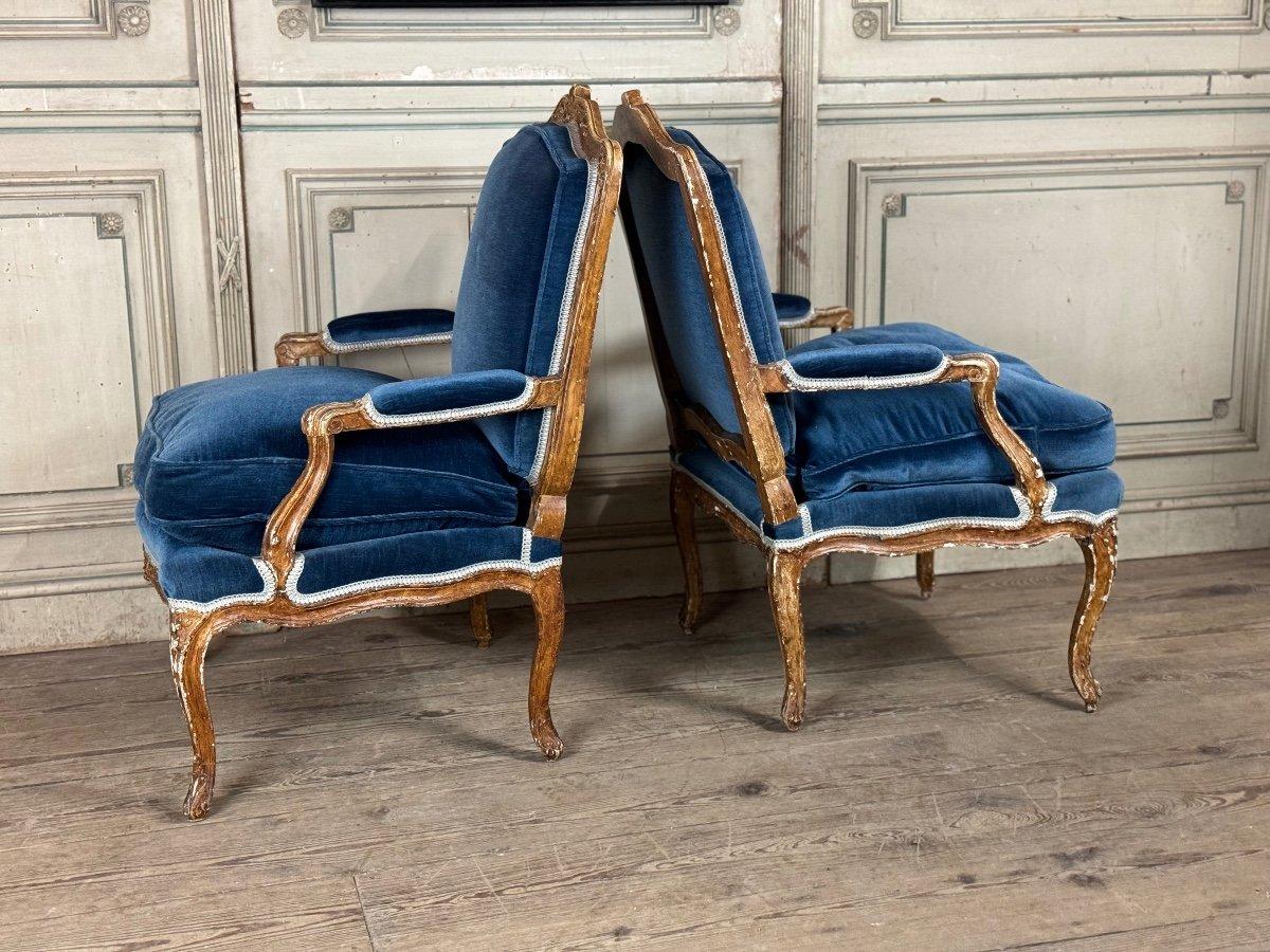 European Pair Of Armchairs Louis XV, 18th Century For Sale