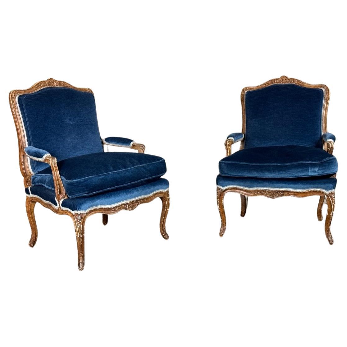 Pair Of Armchairs Louis XV, 18th Century For Sale